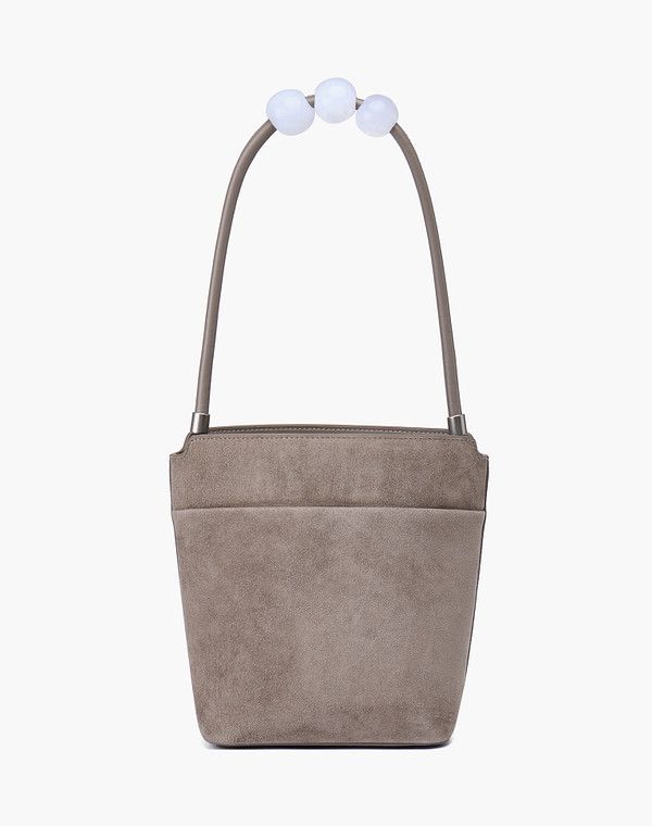 616-6104-610 Сумка женская велюр-и.кожа/текстиль серый, S, Mascotte