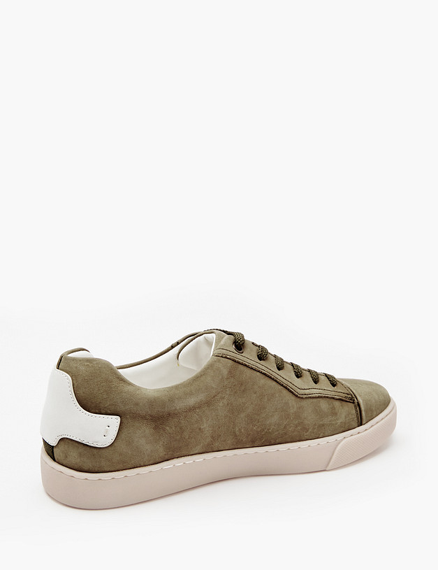 Оливковые мужские кеды из нубука и кожи MASCOTTE 58-4132015-3335M | ракурс 3