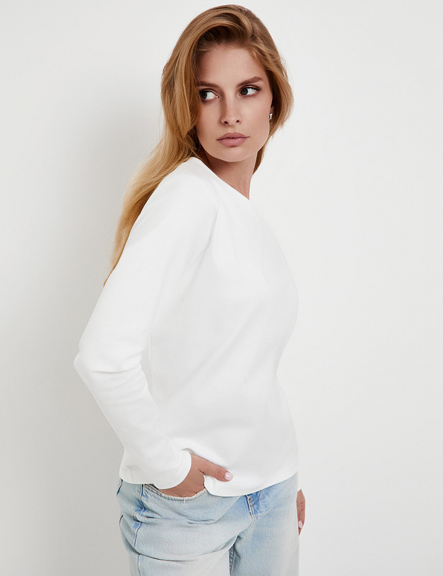 Белый женский лонгслив MASCOTTE 976-5202-2601 | ракурс 3