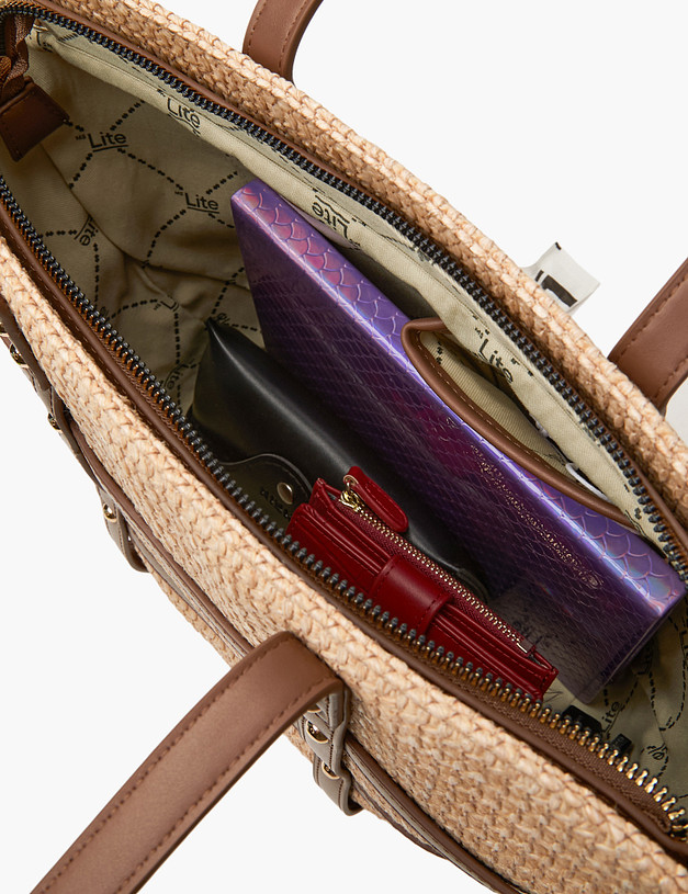 Бежевая женская сумка из соломки MASCOTTE 647-4116-0308 | ракурс 7 Бежевая женская сумка из соломки MASCOTTE 647-4116-0308 | ракурс 7