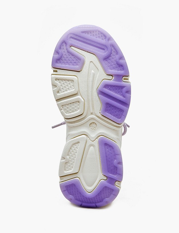 Молочные кроссовки для девочек с фиолетовыми шнурками MASCOTTE 234-413021-0207 | ракурс 8