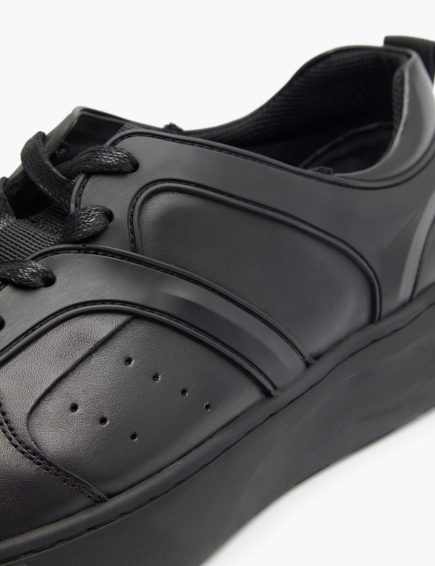 Черные кожаные мужские кеды MASCOTTE 58-3150922-3128M | ракурс 6