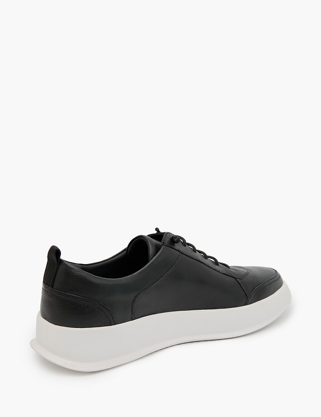 Черные кожаные мужские кеды на белой подошве MASCOTTE 175-3170711-3180M | ракурс 3