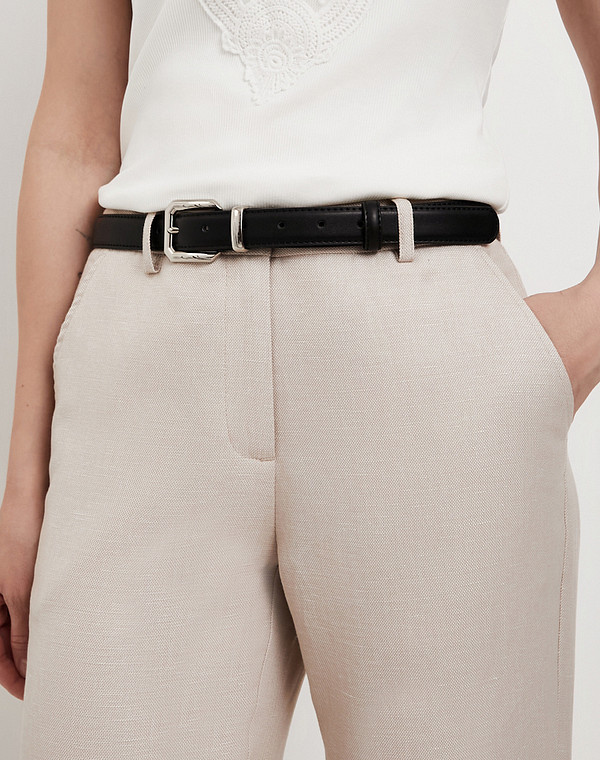 701-6113-602 Ремень жен. кож.спилок/и.кожа черн, Mascotte