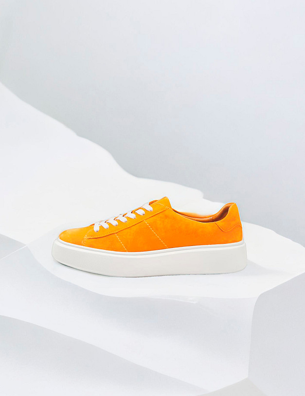 Оранжевые женские кеды из велюра MASCOTTE 22-4127111-4641M | ракурс 1