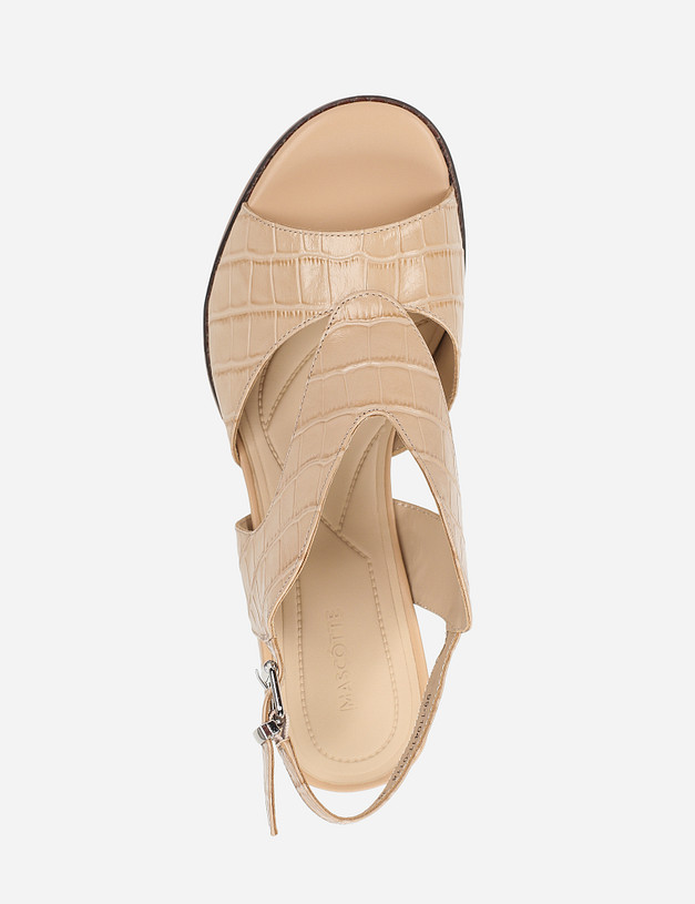 Бежевые кожаные босоножки MASCOTTE 99-110411-0118 | ракурс 5