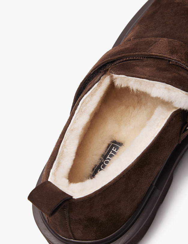 Коричневые женские полуботинки с мехом MASCOTTE 22-4241035-0609 | ракурс 7