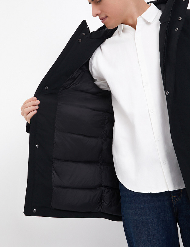 Черный мужской пуховик MASCOTTE 837-4207-2402 | ракурс 3 Черный мужской пуховик MASCOTTE 837-4207-2402 | ракурс 3