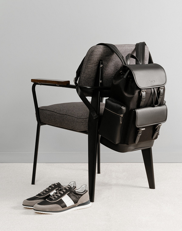 604-5128-202 Рюкзак мужской текстиль-и.кожа/текстиль черн, L, Mascotte