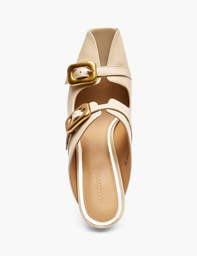 Бежевые женские мюли MASCOTTE 175-6163014-6568M | ракурс 4