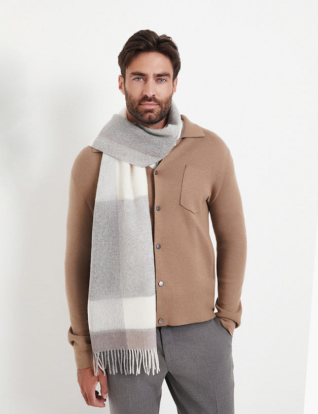 Серый мужской шарф MASCOTTE 766-5204-510 | ракурс 1