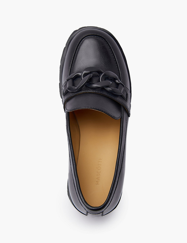 Черные женские лоферы с цепью MASCOTTE 126-312811-3501M | ракурс 4