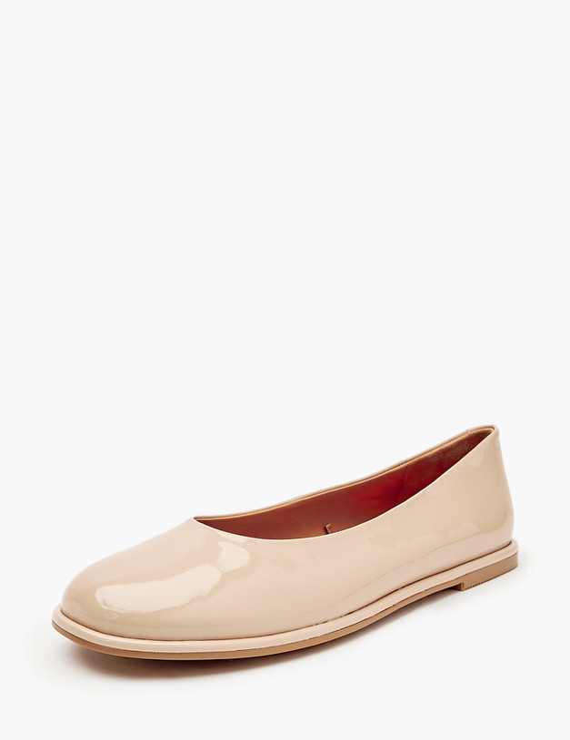 Бежевые лакированные женские балетки MASCOTTE 126-414811-3705M | ракурс 2 Бежевые лакированные женские балетки MASCOTTE 126-414811-3705M | ракурс 2