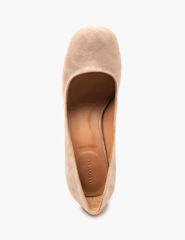 Бежевые велюровые женские туфли MASCOTTE 175-4123112-3612M | ракурс 4