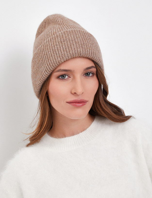 Темно-бежевая женская шапка MASCOTTE 998-4203-7508 | ракурс 1