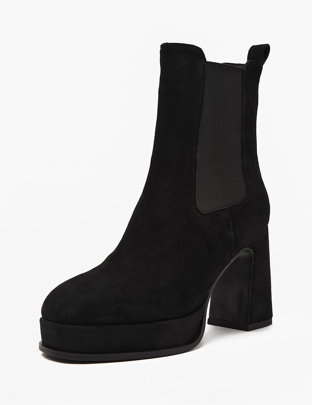 Черные женские велюровые ботильоны MASCOTTE 234-410621-0602 | ракурс 2