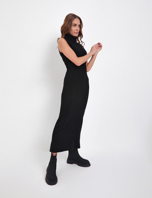 Черное женское платье из шерсти MASCOTTE 900-4201-7502 | ракурс 5