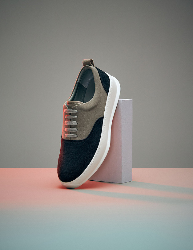 Серые мужские кеды из велюра MASCOTTE 175-3170712-3290M | ракурс 1