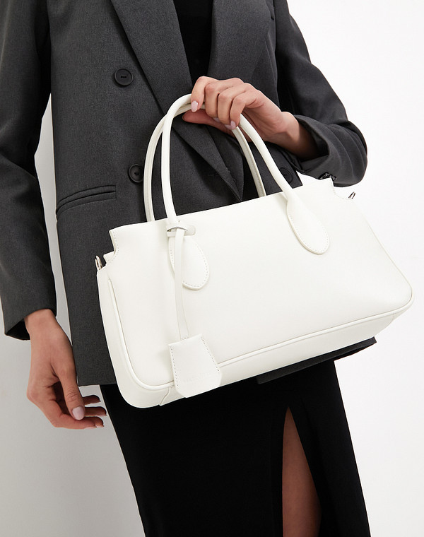 604-4159-601 Сумка женская кож.спилок-и.кожа/текстиль бел, M, Mascotte