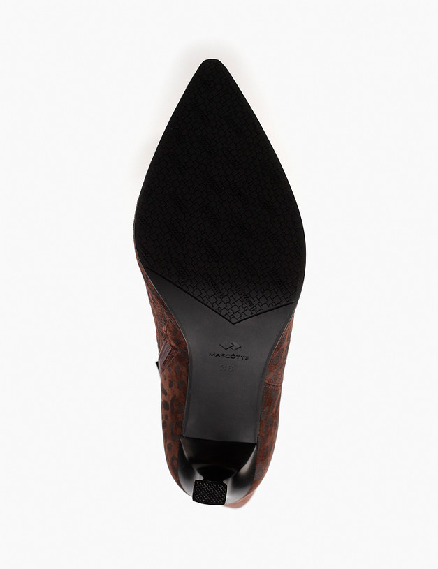 Коричневые женские сапоги с леопардовым принтом MASCOTTE 195-421021-0609 | ракурс 5