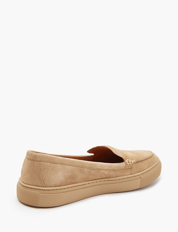 Бежевые женские слипоны из велюра MASCOTTE 22-4120412-4625M | ракурс 3