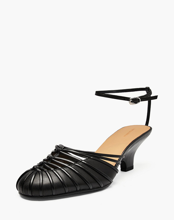 126-614811-0502 Туфли летние женские нат.кожа-и.кожа/нат.кожа черн, Mascotte