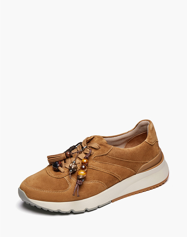 22-6160127-4697M Полуботинки для активного отдыха женские велюр/текстиль-нат.кожа св.коричн, Mascotte