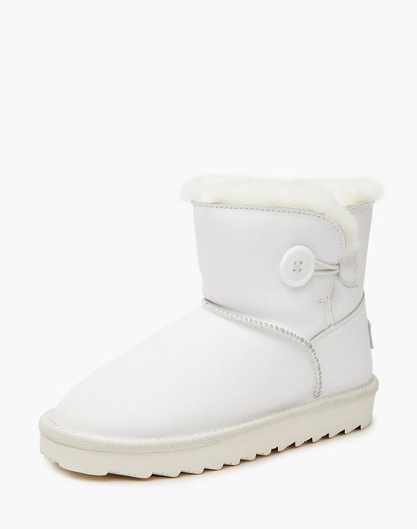 98-320151-0101 Ботинки девичьи нат.кожа/шерсть бел, Mascotte JUNIOR