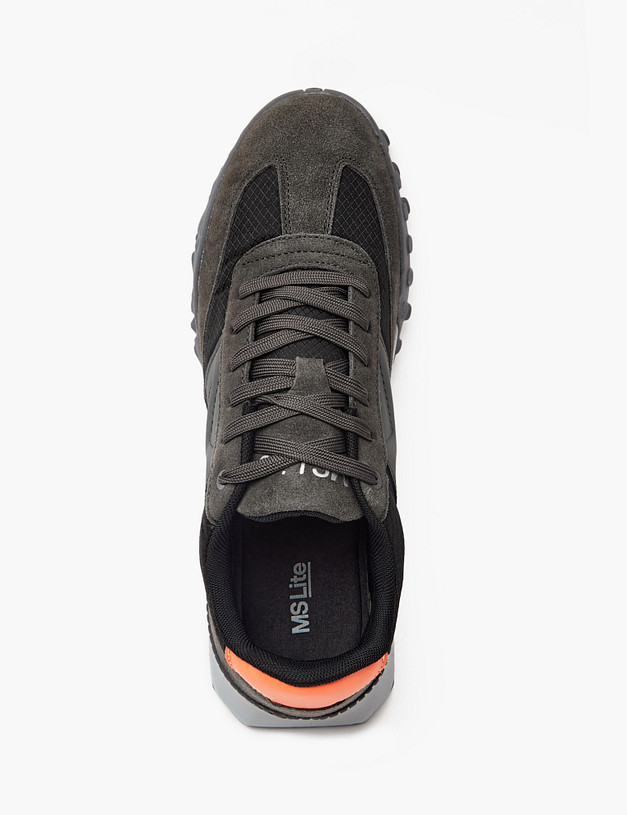 Серые мужские кроссовки из велюра MASCOTTE 189-321621-0210 | ракурс 4