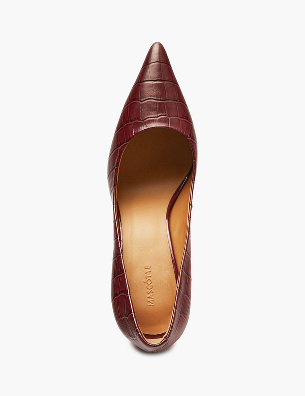 Бордовые женские туфли с тиснением MASCOTTE 234-515511-0105 | ракурс 4