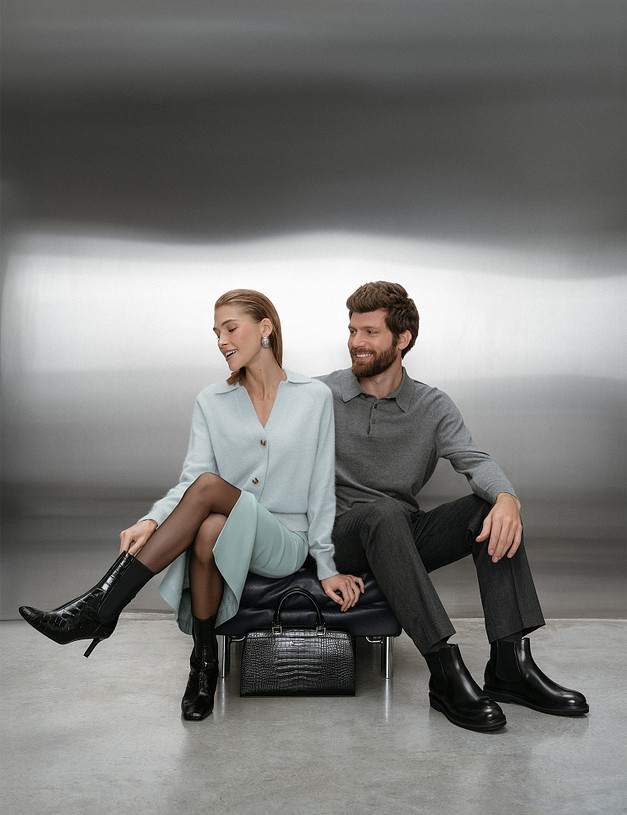 Черные женские челси с тиснением MASCOTTE 126-424023-0102 | ракурс 1