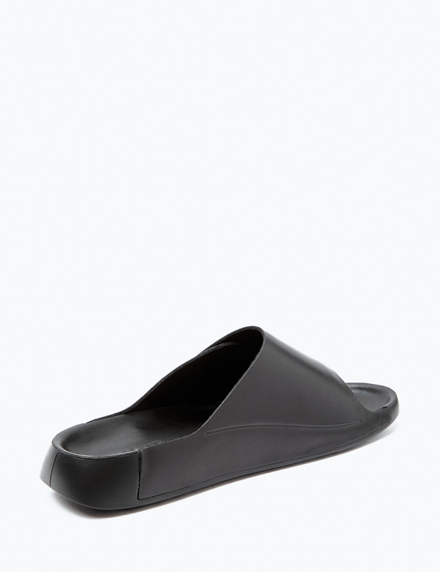 Черные кожаные мужские сабо MASCOTTE 128-413262-0102 | ракурс 4