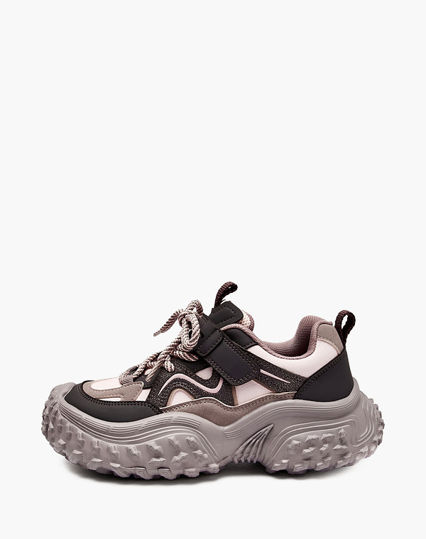 234-522521-0606 Полуботинки для активного отдыха девичьи кож.спилок/текстиль розов-фиол, Mascotte JUNIOR