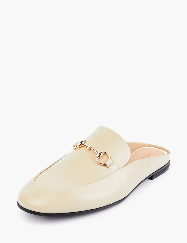 Бежевые женские сабо из натуральной кожи MASCOTTE 171-210411-0108 | ракурс 3