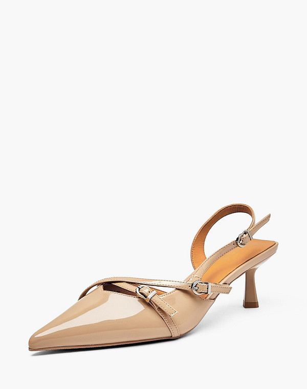 78-613413-0708 Туфли летние женские лак.кожа/нат.кожа беж, Mascotte