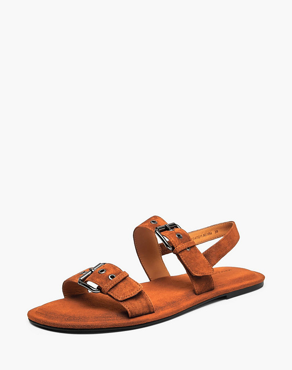 233-615211-5619M Туфли летние женские велюр/нат.кожа рыж, Mascotte