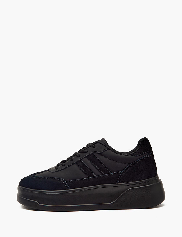 Черные женские кеды на платформе MASCOTTE 189-415921-0602 | ракурс 1 Черные женские кеды на платформе MASCOTTE 189-415921-0602 | ракурс 1