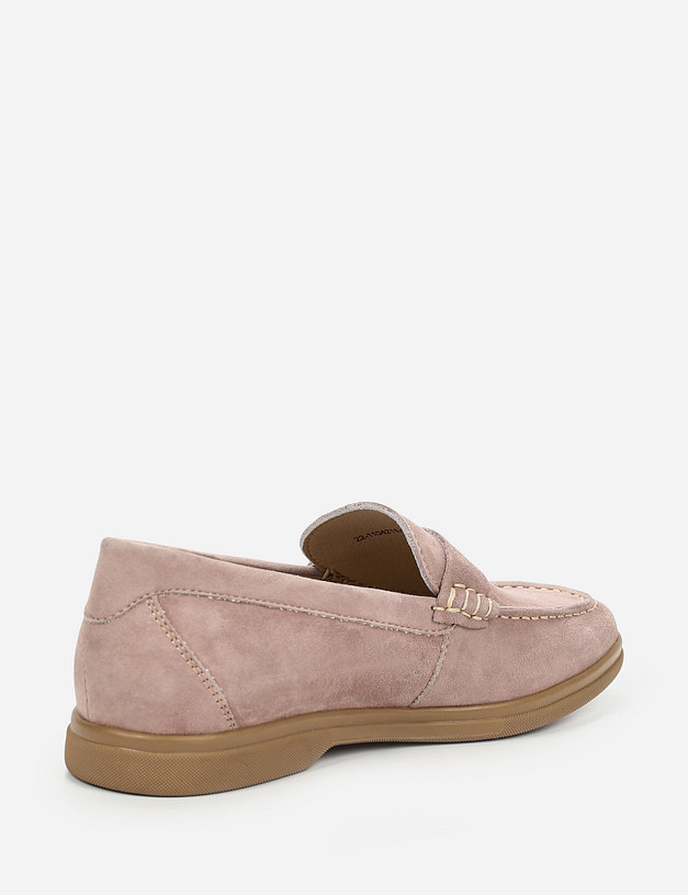 Розовые велюровые женские лоферы MASCOTTE 22-1104211-3602M | ракурс 4 Розовые велюровые женские лоферы MASCOTTE 22-1104211-3602M | ракурс 4