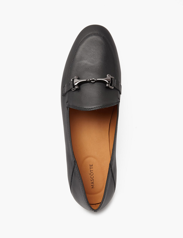 Черные женские лоферы из кожи MASCOTTE 172-4122112-8100M | ракурс 4