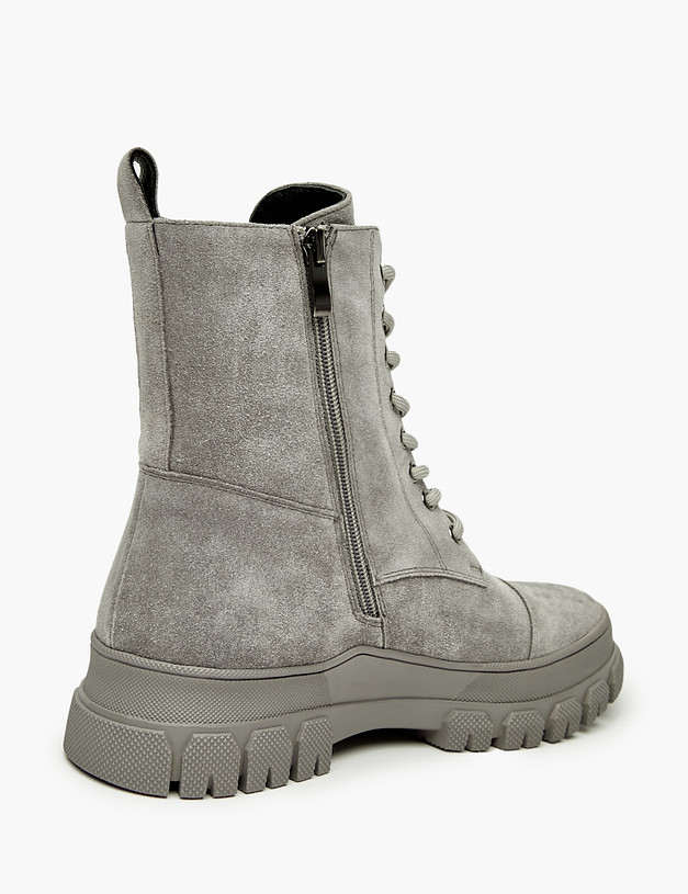 Серые женские зимние ботинки из велюра MASCOTTE 233-122631-0210 | ракурс 3