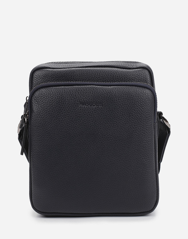 604-1122-103 Сумка мужская нат.кожа-и.кожа/текстиль синий, S, Mascotte