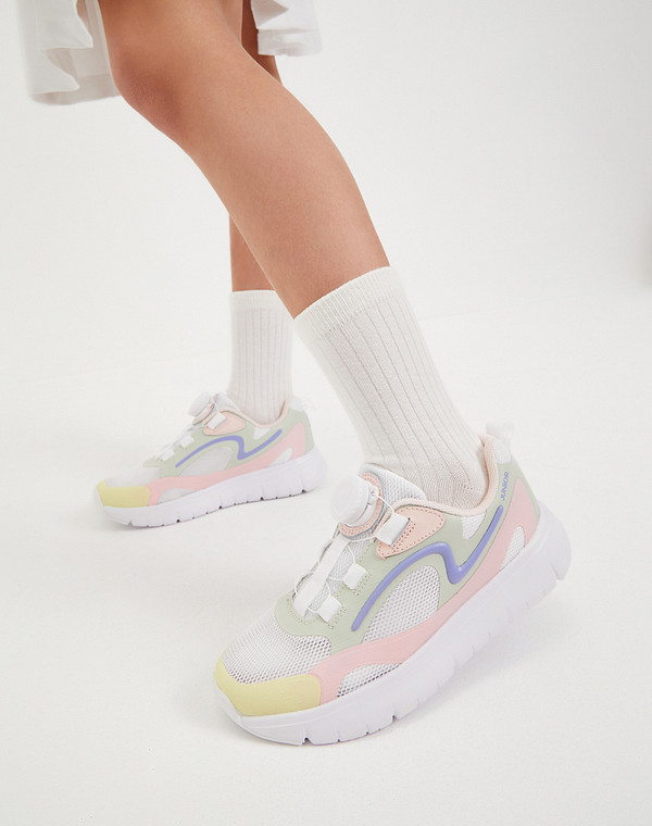 189-413321-0201 Полуботинки для активного отдыха девичьи текстиль-кож.спилок/текстиль бел-розов, Mascotte JUNIOR