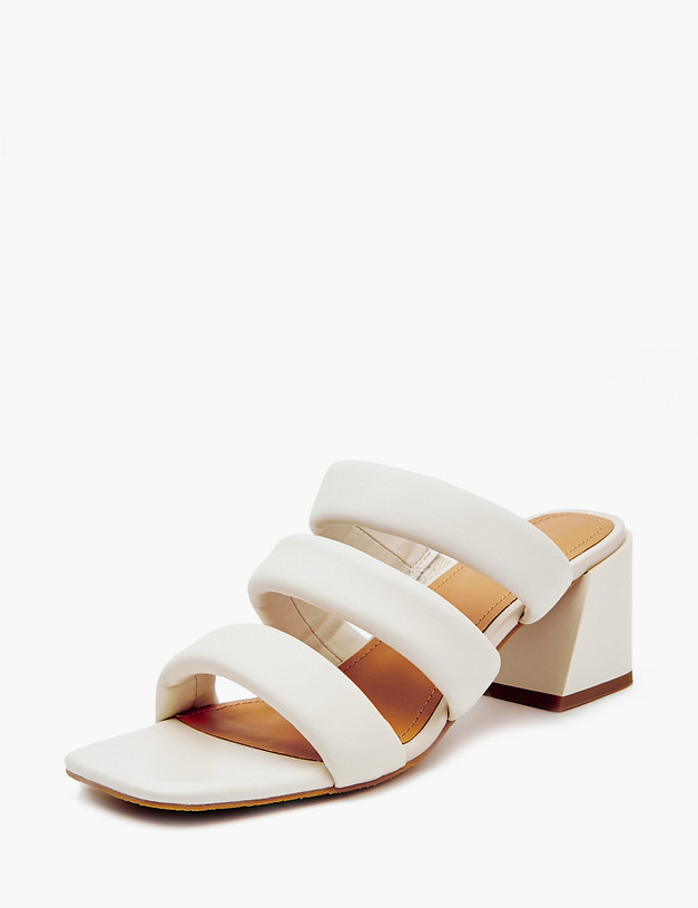 Молочные женские мюли из кожи  MASCOTTE 233-411811-0501 | ракурс 3