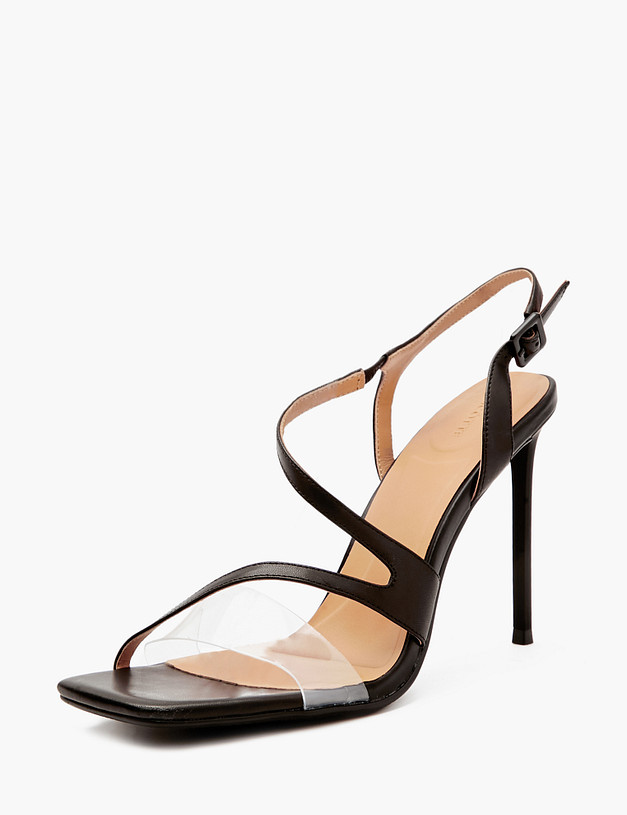 Черные женские босоножки на шпильке MASCOTTE 175-412911-3501M | ракурс 2