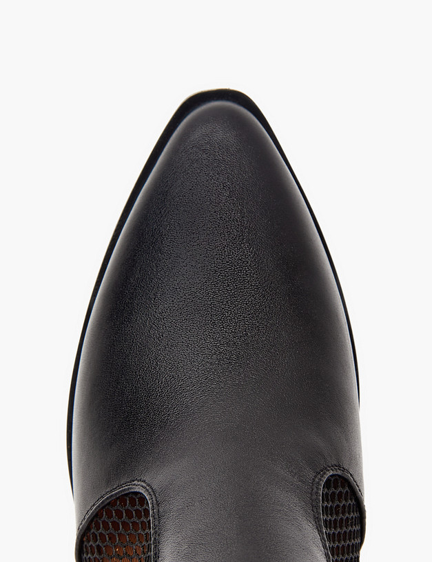 Черные женские казаки с сетчатыми вставками MASCOTTE 233-3205814-3100M | ракурс 4