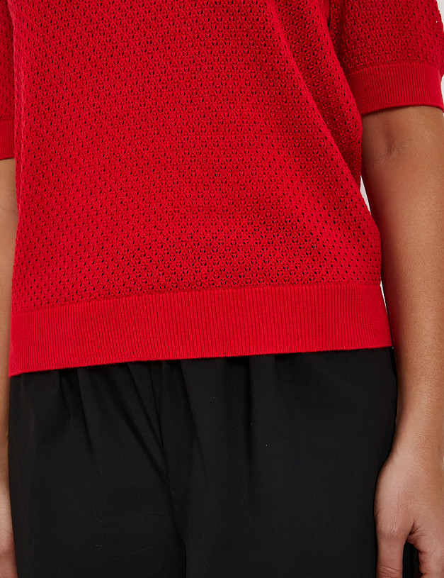 Красная женская футболка-поло MASCOTTE 852-6114-2605 | ракурс 5