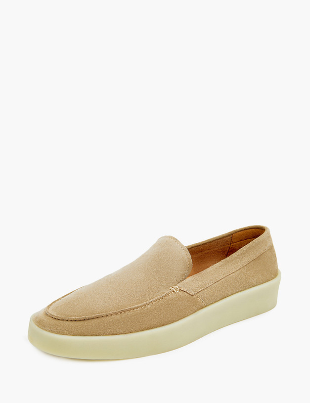 Бежевые мужские лоферы из велюра MASCOTTE 22-3170622-3215M | ракурс 4