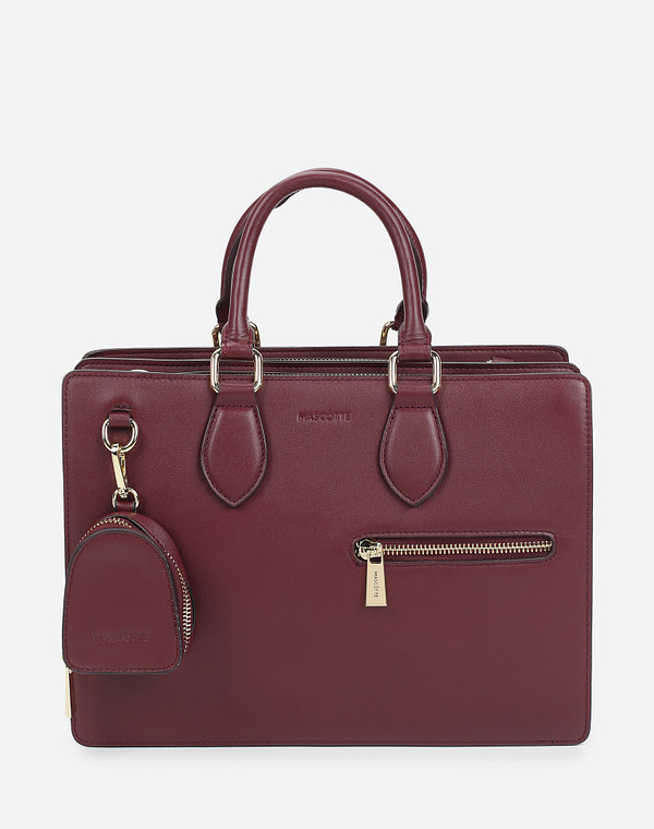 660-1224-105 Сумка женская нат.кожа-и.кожа/текстиль бордо, M, Mascotte