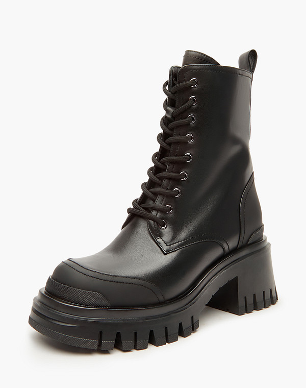 233-322132-0102 Ботинки женские нат.кожа/мех-нат.кожа черн, Mascotte