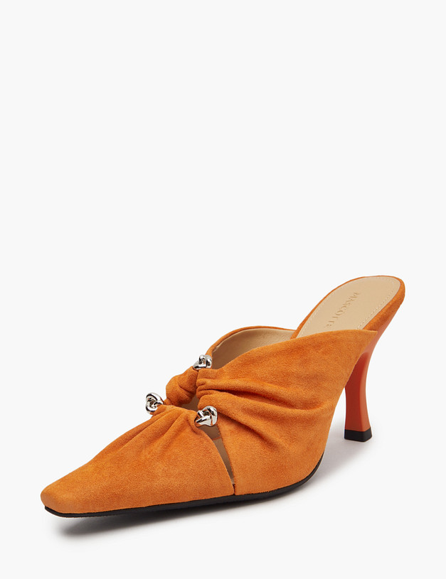 Оранжевые женские мюли на каблуке MASCOTTE 175-5163211-0613 | ракурс 3